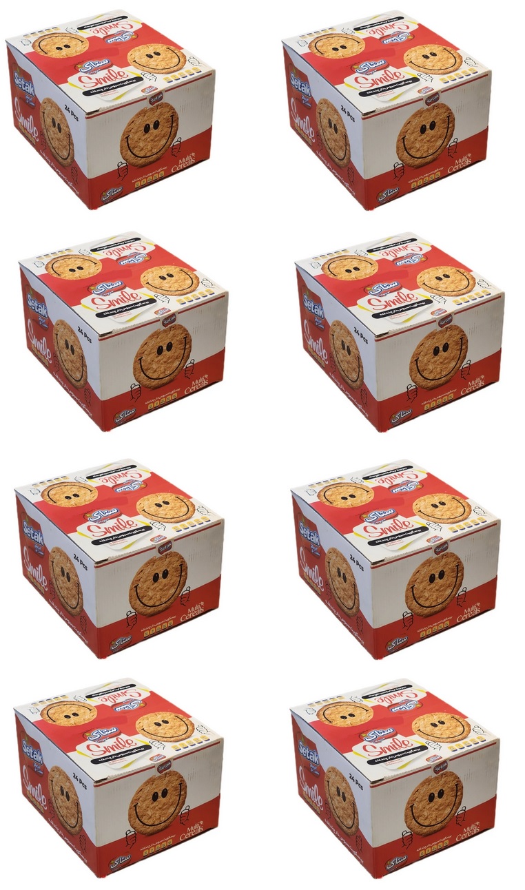 بیسکوییت سبوس دار چند غله «بسته ۲ عددی؛ ۳۰ گرمی» لبخند ستاک - کارتن حاوی ۸ جعبه ۲۴ تایی